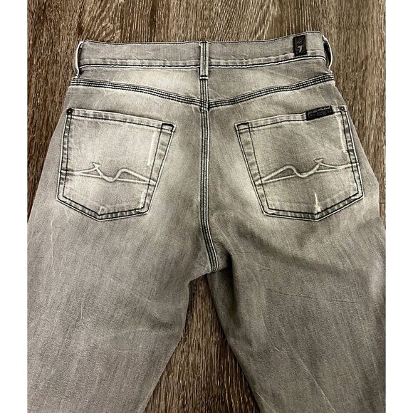 7 For‎ All Mankind Slimmy Gray Jeans Size 28, Frayed Hem, Slim Fit - Picture 1 of 8